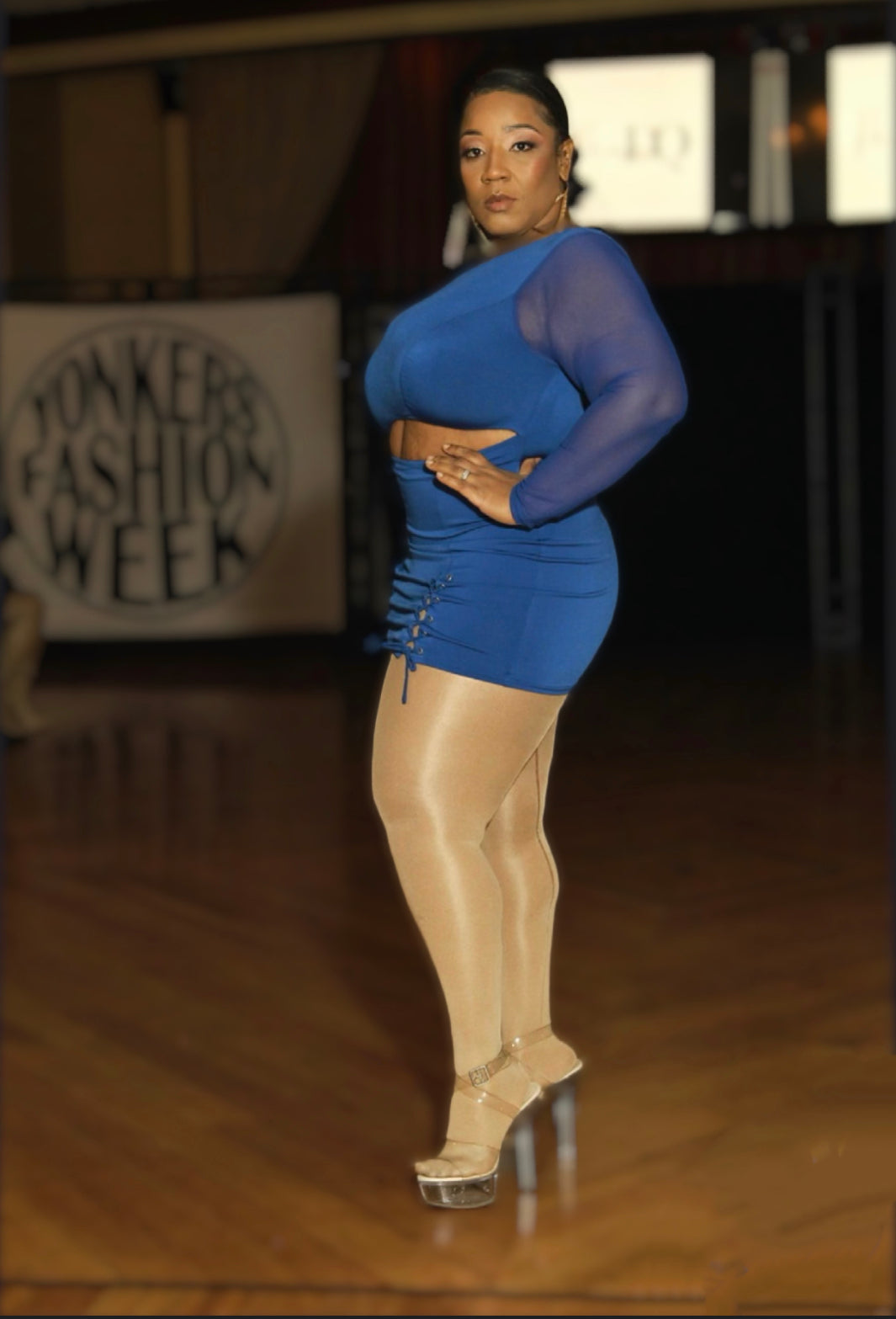 Cali | Blue Mini Dress (Plus Size) - Miss DQ